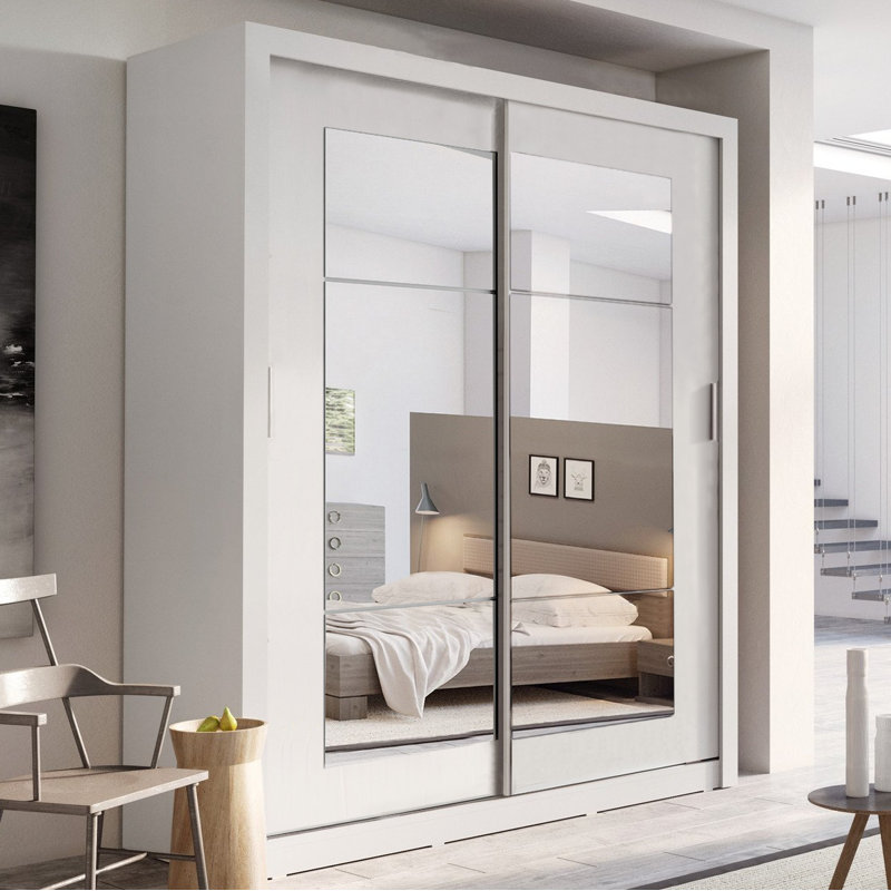 Gravelle 2 Door Manufactured Wood Wardrobe, White