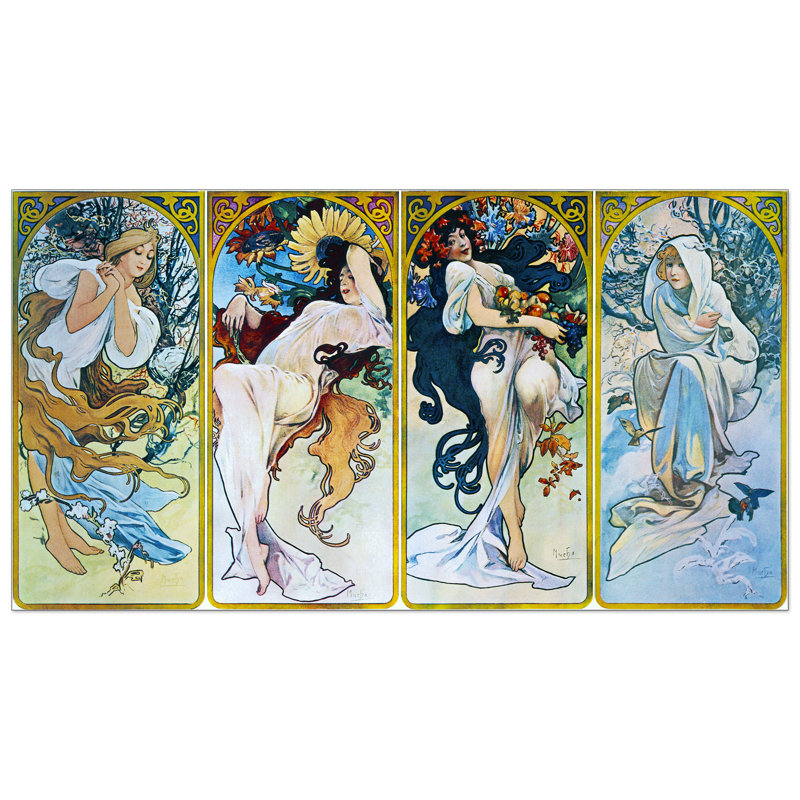 Alphonse Mucha - Single Picture Frame Print on Wood