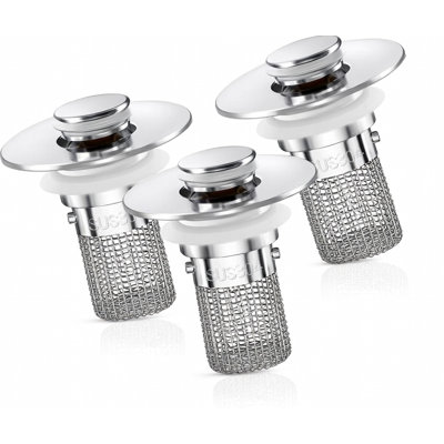 Universal 1.45" Pop-Up Bathroom Sink Drain Stopper with Removable Hair Catcher Basket