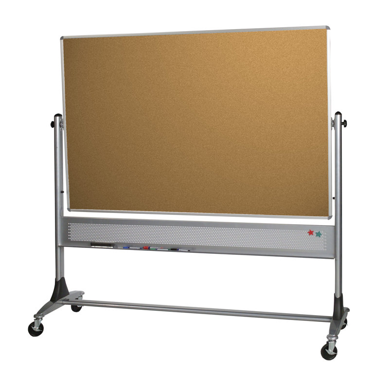 Platinum Reversible Freestanding Porcelain Reversible Small - 2' - 4' Bulletin Board