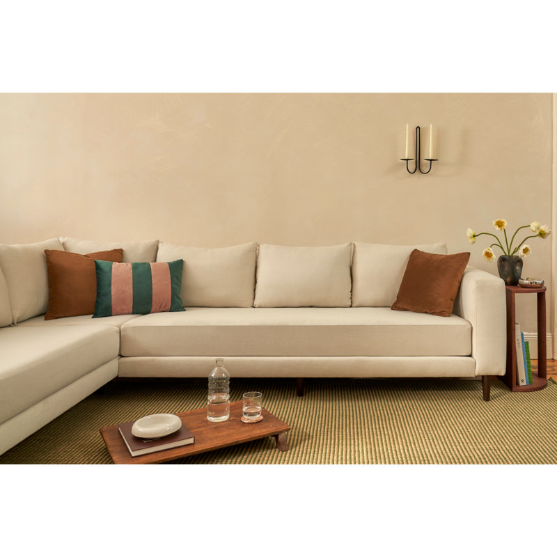Essential 7-Seat Corner Sectional, Metal, Cornflower Recycled Velvet