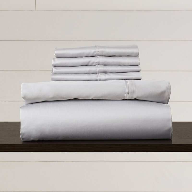 600 Thread Count 100% Cotton Sateen Sheet Set, Queen Sheet Set, Ivory