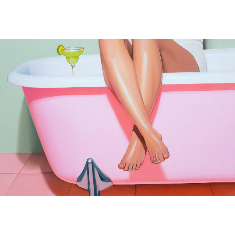 Art mural rose sur toile tendue, H 12 po x l 16 po x P 1 po