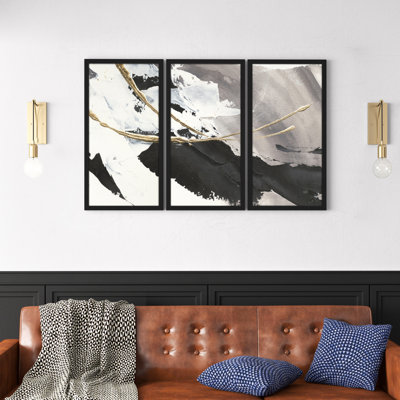 " Gilded Arcs I " 3 - Pieces