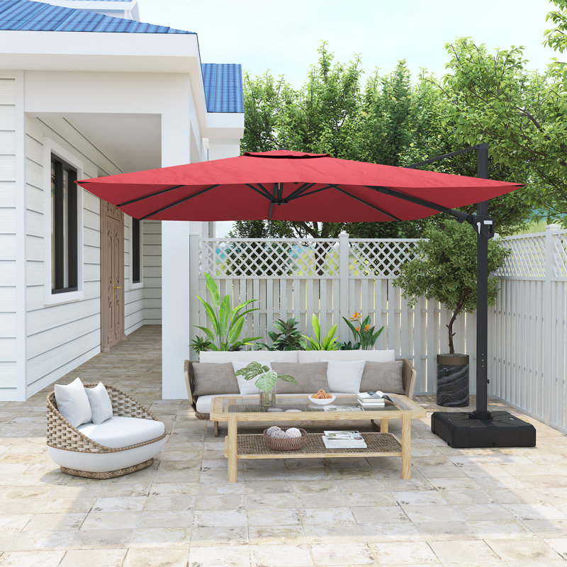Parasol carré en porte-à-faux pour patio (sans base de parasol)