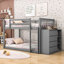 Lit superposé en bois avec tiroirs et tablettes de rangement-769830997-769830999