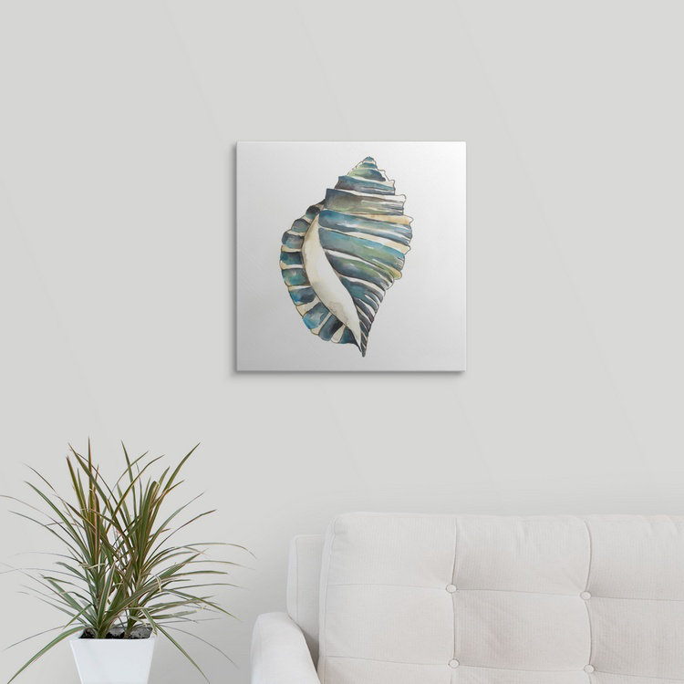 «Aquarelle Shells I» par Chariklia Zarris, reproduction d'art, H 16 po x l 16 po x P 1,5 po, Toile