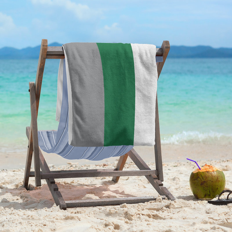 Beach Towel, Green/Dark Gray/Light Gray
