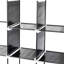 Portant 67 po pour garde-robe portatif 12 tablettes 4 poches latérales noir