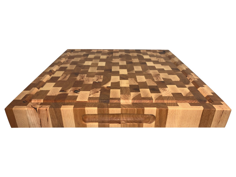 Planche à découper en bout de grain de hickory, H 17 po x l 11 po x P 1,5 po