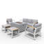 Ensemble de conversation en osier / rotin pour 7 personnes avec coussins Isidore-563092121