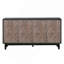 Buffet Mid-Century Buffet avec pieds en bois massif et armoire de rangement 60 po avec 4 portes en losanges et 2 tablettes décoratives-1904946316