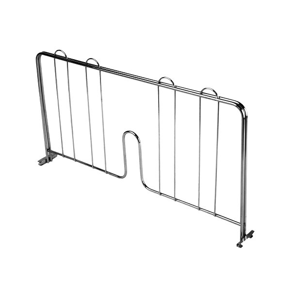 Séparateur de tablettes à pression, H 9,5 po x l 2,13 po x P 24,38 po, Chrome