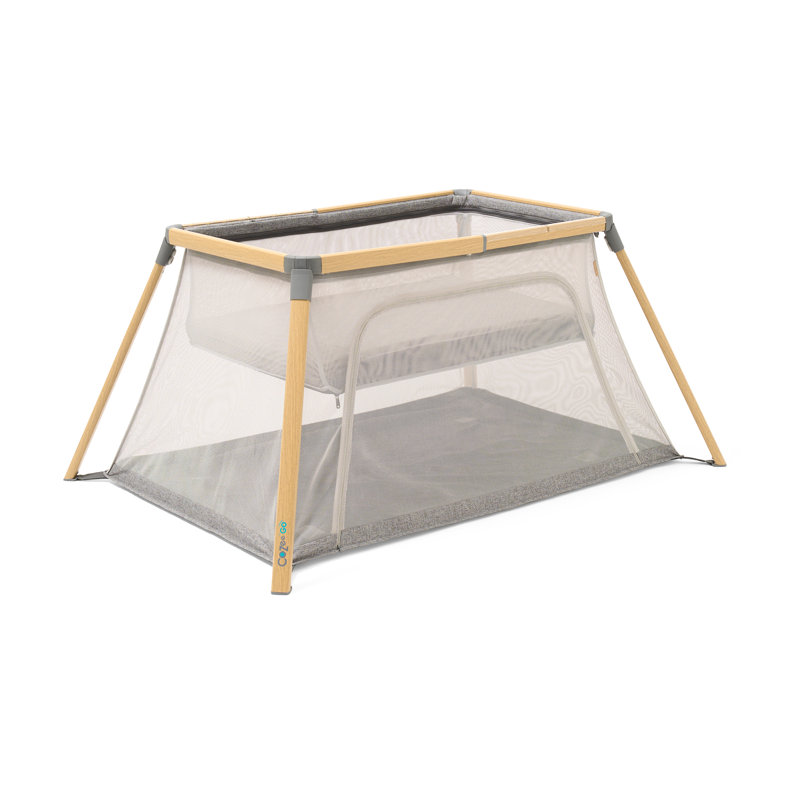 CoZee Go 3-in-1 Bassinet, Travel Cot & Playpen with Day and Night Shade, Natural/Grey