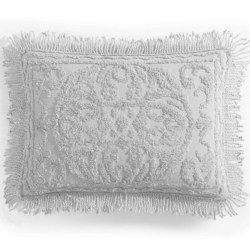 Taie décorative en chenille, Gris, Taie décorative de très grande taille