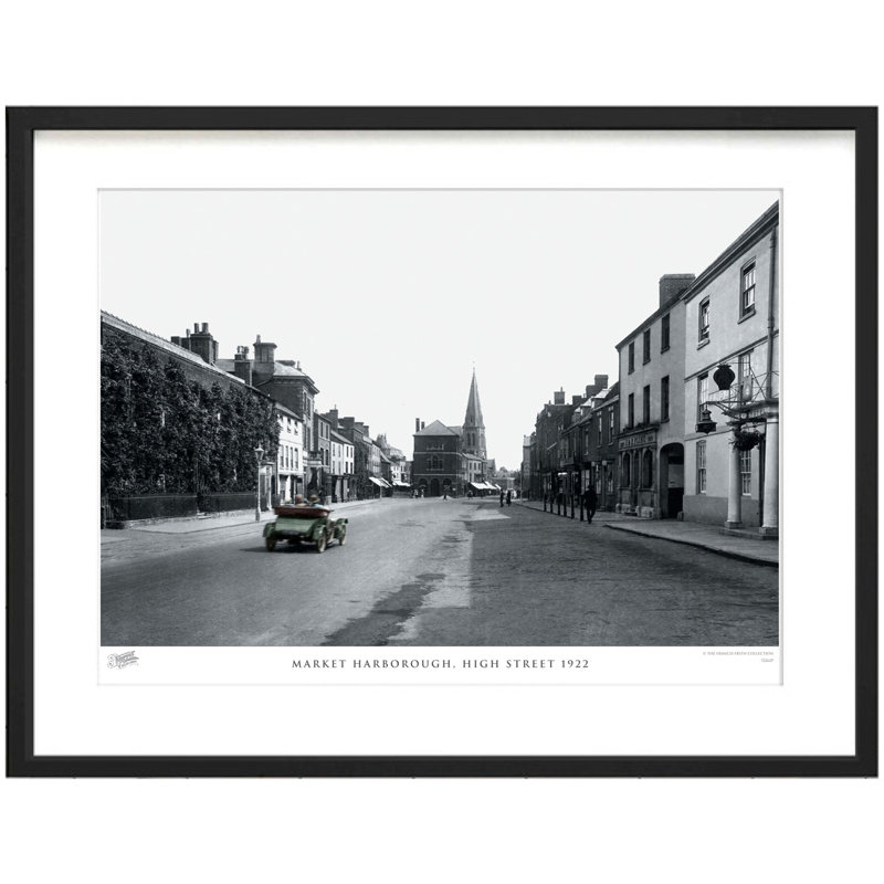 Market Harborough, High Street 1922 - Single Picture Frame Print, Dark Grey/Ivory, 31.5cm H x 38.8cm W x 2.3cm D