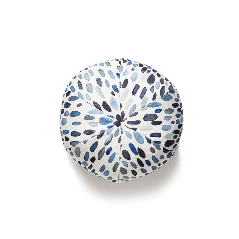 Jamboree Linen Circular Pillow Cover & Insert, Blue