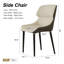Ensemble de 4 chaises de salle à manger rembourrées modernes en similicuir avec pieds en métal-968289533-965758043