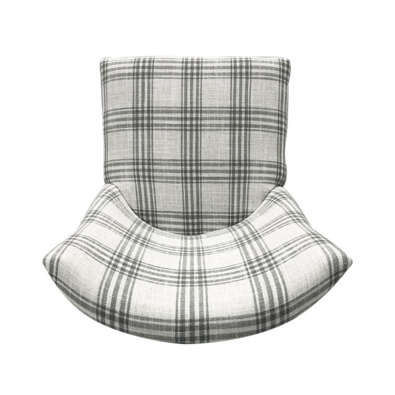  Upholstered Plaid Dining Chairs, Set of 2, Armless Side Seating Accent Chairs, Grey Plaid