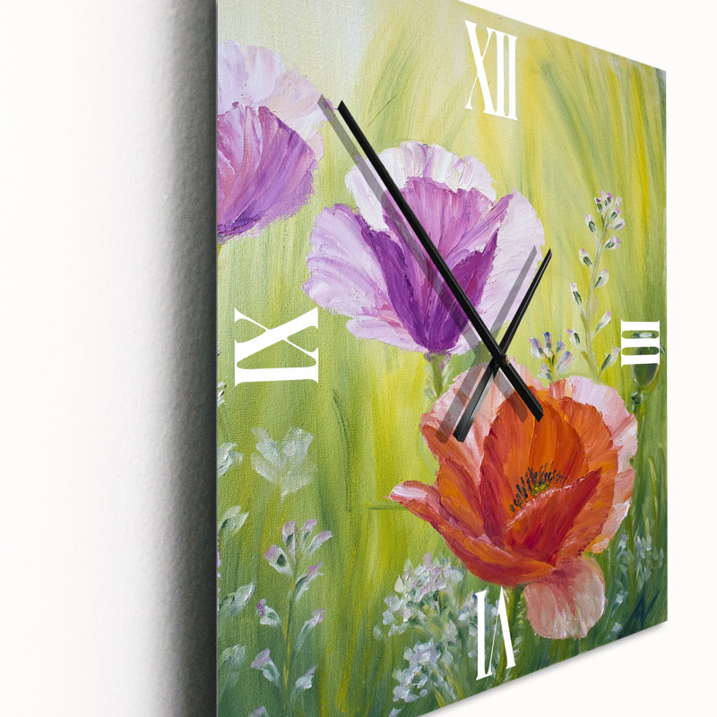 Horloge murale Poppies in the Morning, Grand
