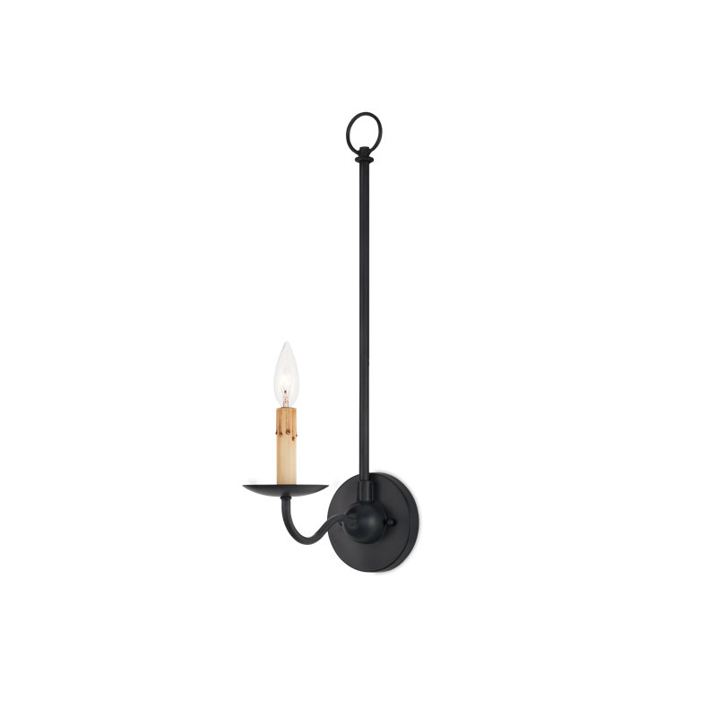 Saxon 1 - Light Candle Wall Light, Zanzibar Black