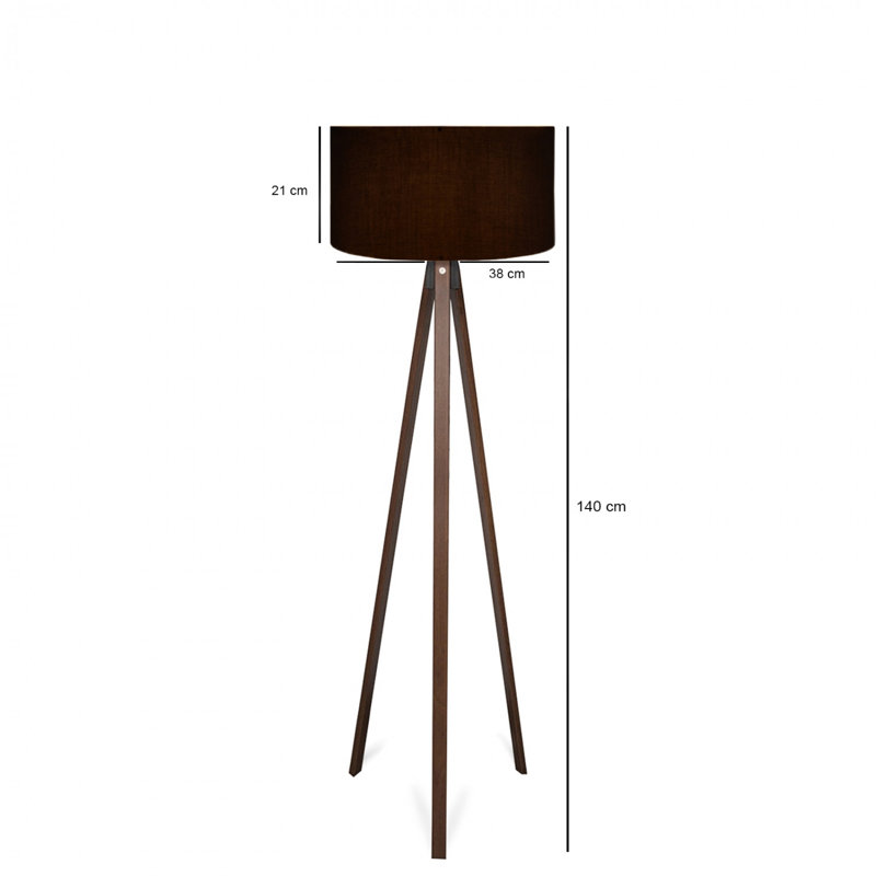 Clarita 140cm Tripod Floor Lamp, Brown