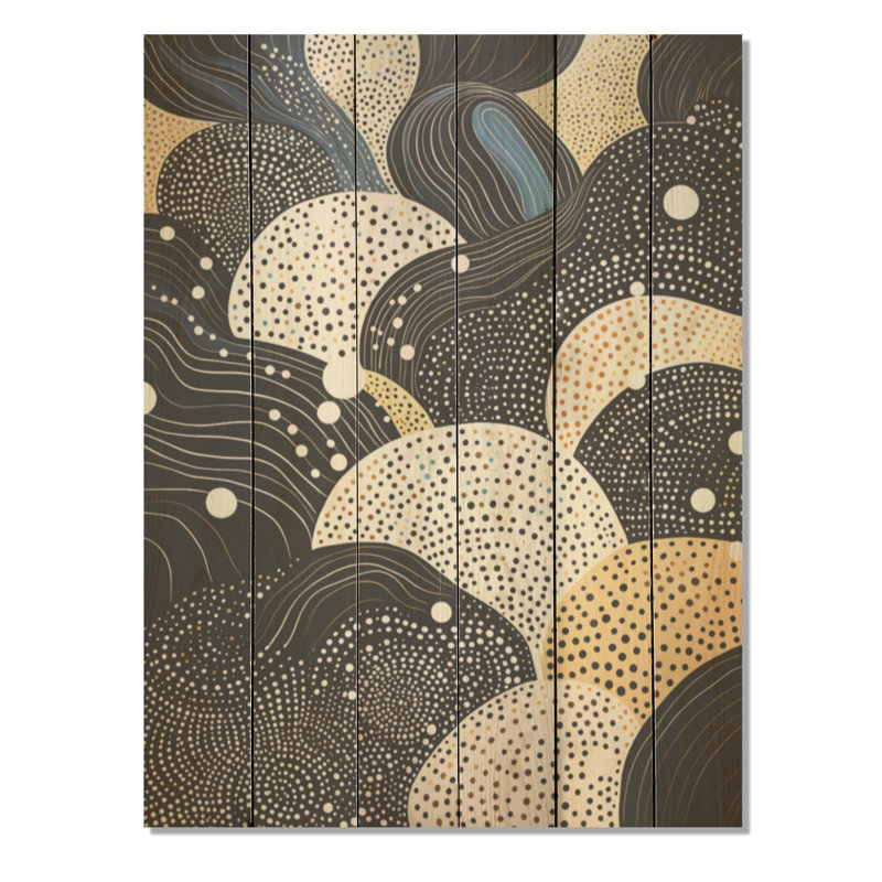 «Grey Abstract Corals River» - art mural bois de corail sous l'eau sur bois de pin naturel, H 40 po x l 30 po