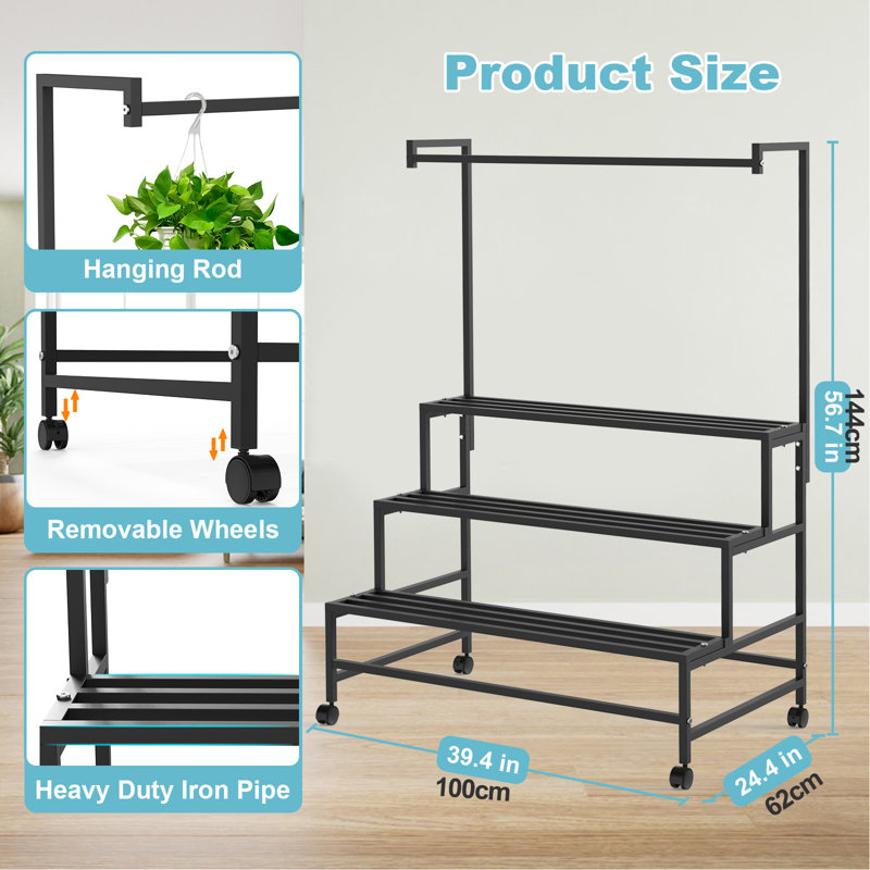 Support pour plante Stanyo, H 56,70 po x L 39,40 po x P 24,40 po