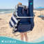 Chaise de plage portative avec sac isotherme Ostrich The Deluxe Backpacker, bande bleue
