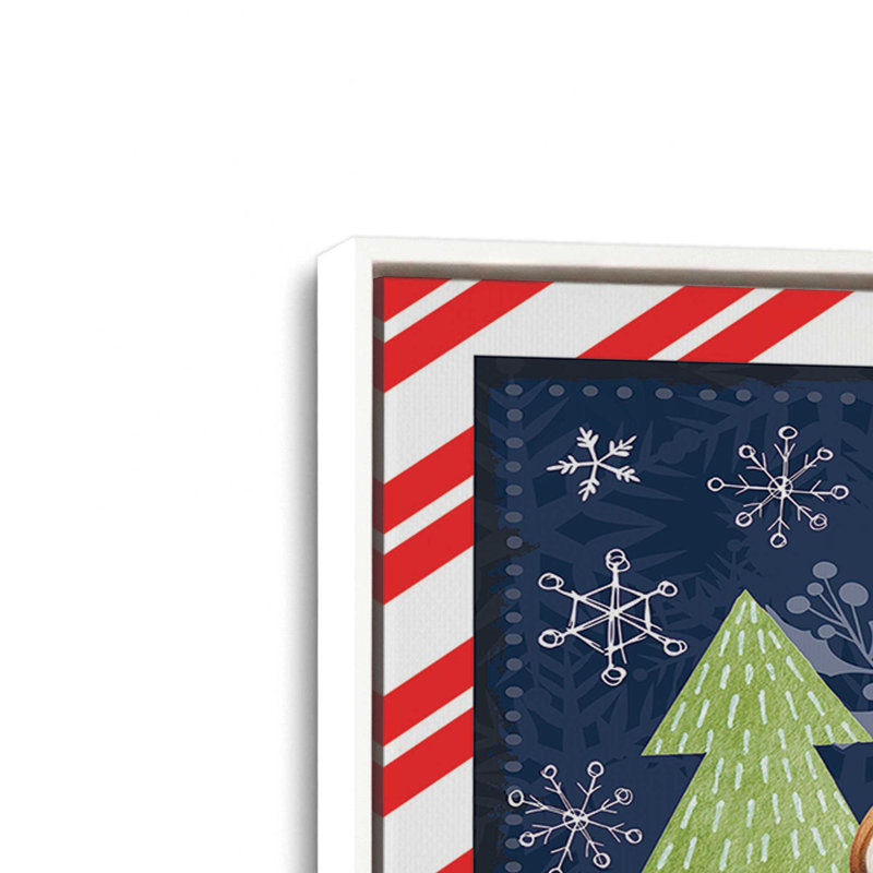 «Gingerbread House» par Nicole DeCamp, reproduction d'art, L 48 x H 36, Blanc, Toile avec cadre
