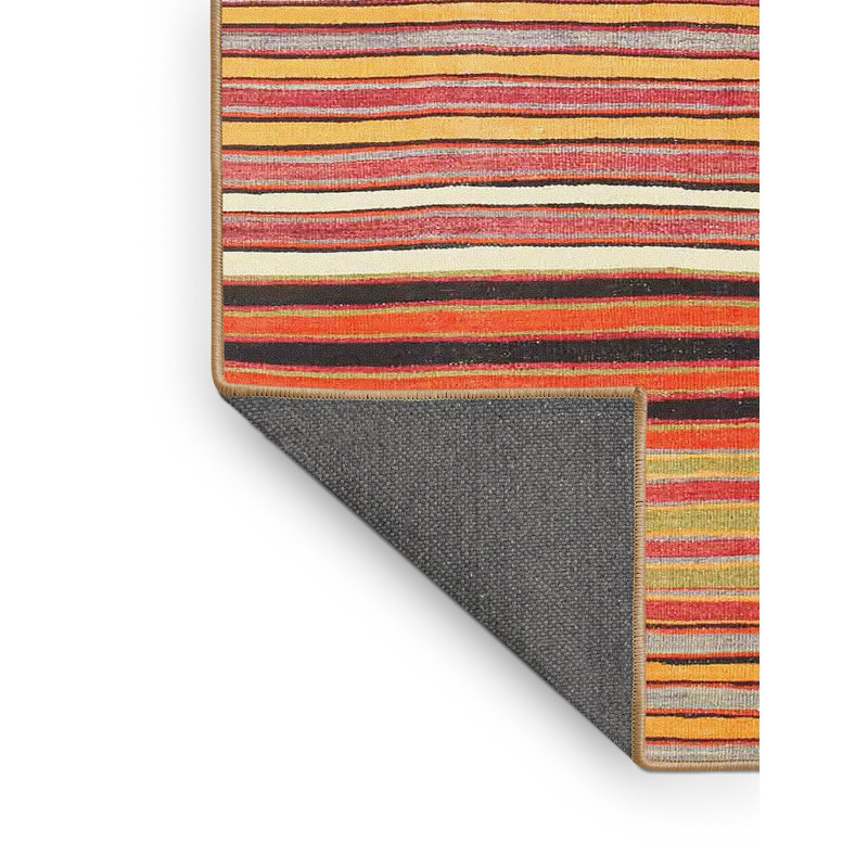 Tapis de zone orange/brun contemporain, Rectangle 5 pi x 7 pi