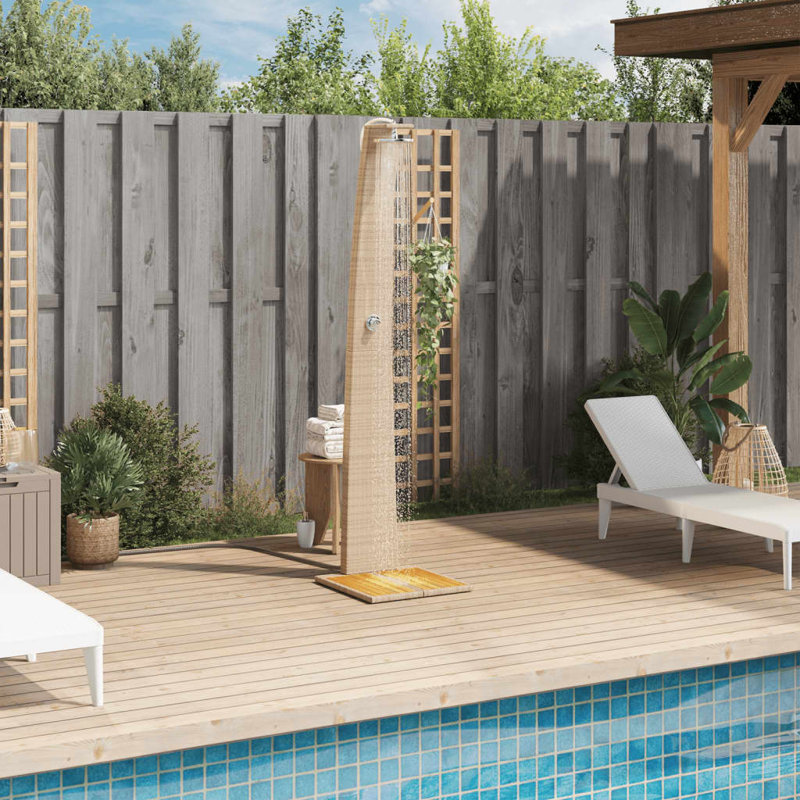 Free Standing Outdoor Shower and Footwash Spout, Beige