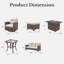 Lark Manor™ 10 Pieces Patio Furniture Set with Swivel Chairs, Rattan Wicker Rocking Glide Chairs with 44" Propane Gas Fire Pit Table Conversation Set-2114108462