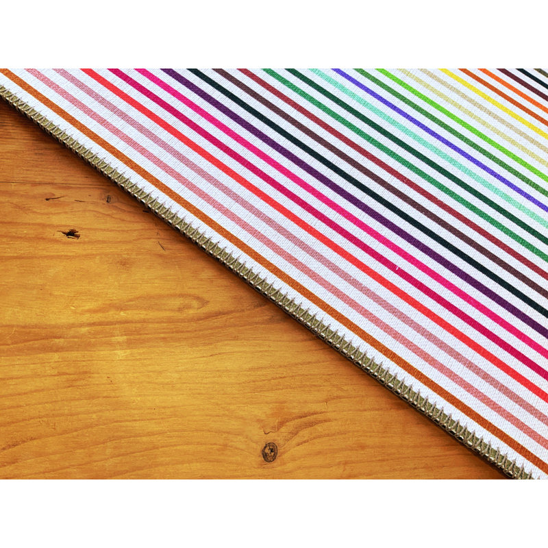 Striped Area Rug in Brights, Rectangle 3' x 5'
