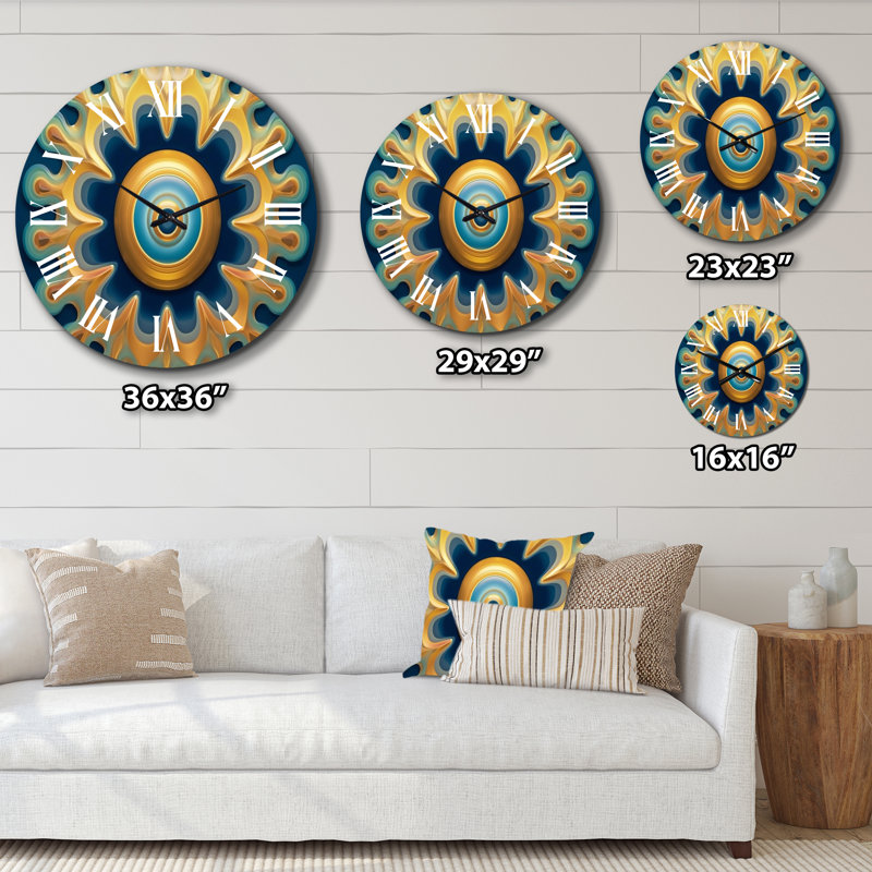 Bennie - Modern Geometric Wall Clock, 16" H x 16" W