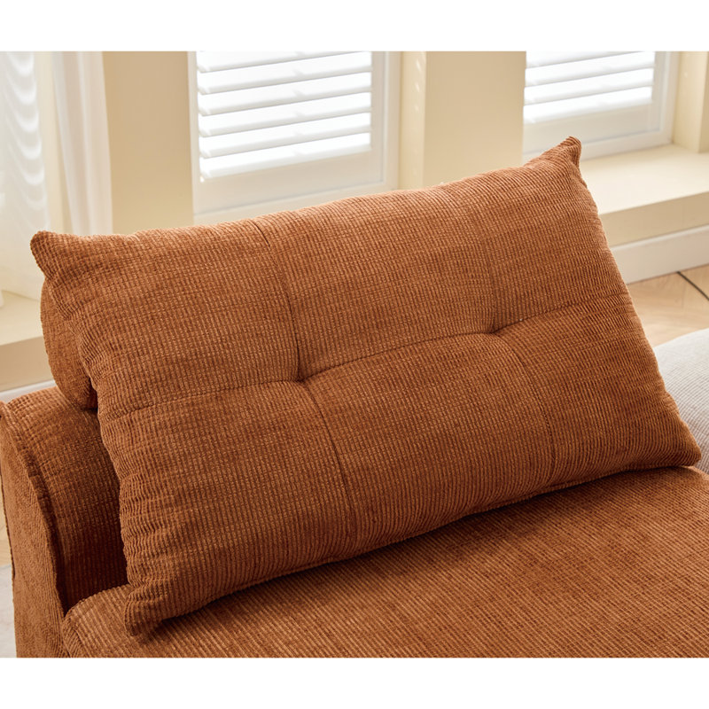 Canapé modulaire, sans accoudoirs, bricolage à souhait, tissu chenille, canapé-lit à dossier nuque, coin lecture ou appartement, coussin lombaire, 2 sièges, revêtement, gris clair