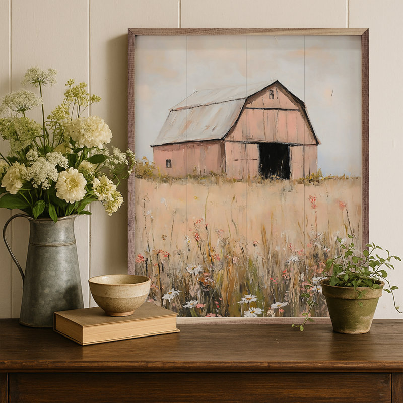 Peachy Barn par Franklyn Gregory, H 40 po x l 32 po
