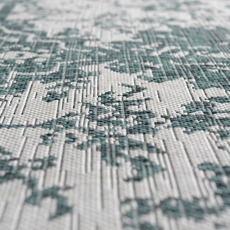 Power Loom Teal Indoor/Outdoor Rug, Rectangle 91 x 152cm