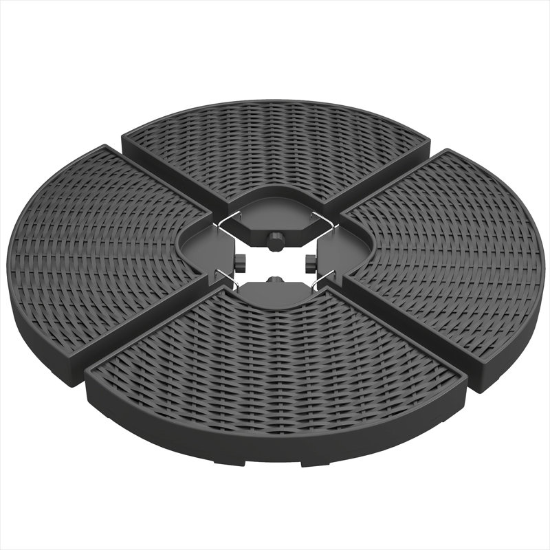 Parasol et accessoires de plein air Hdpe Parasol noir, 15,4 po, avec rangement avec 4 pièces