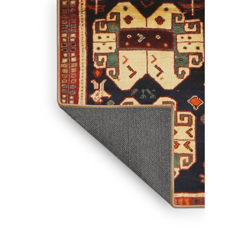 Tapis de zone rouge/brun/crème contemporaine, Rectangle 6 pi x 9 pi