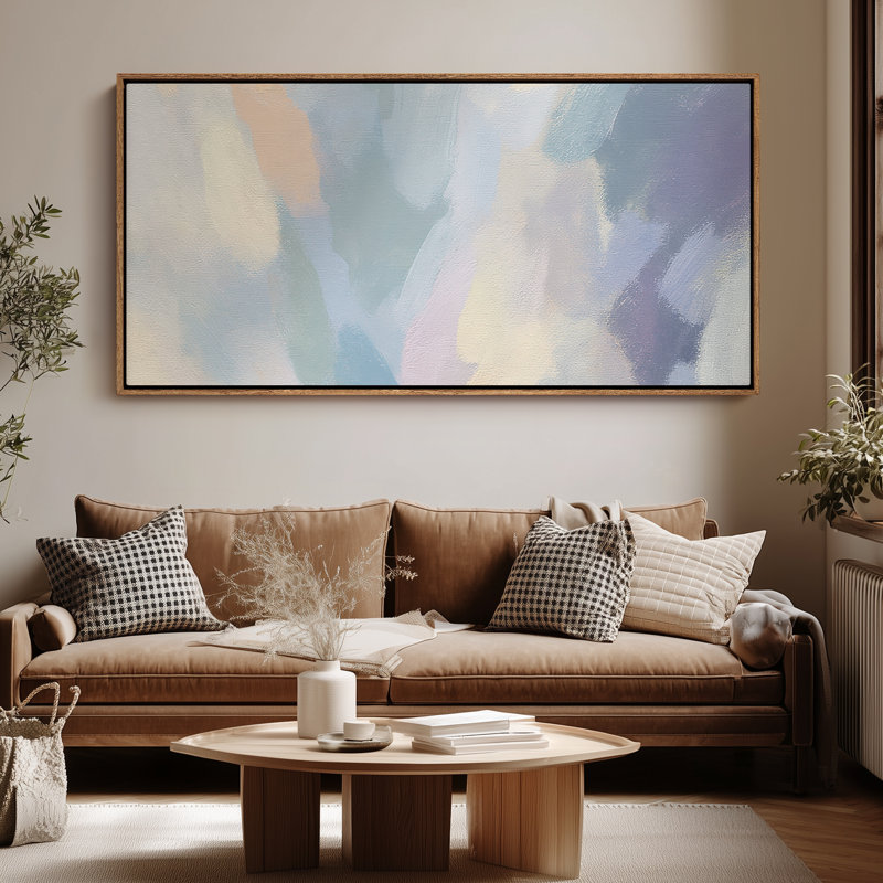 Très grand art mural rétro encadré pour art classique, H 30 po x l 60 po, Naturel