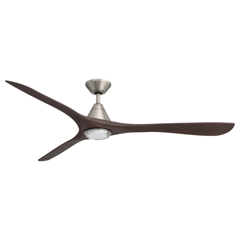Carve 3 Natural Wood Blade Smart Ceiling Fan With Remote Control Included, Works With Alexa and iOS or Android App, 72"