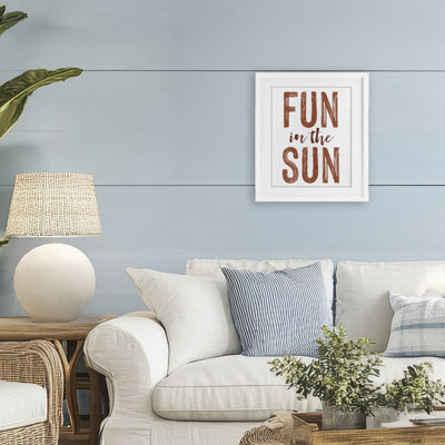 «Summer Sentiment Fun In Sun», reproduction imprimée sous verre encadrée
