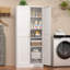 Armoire de rangement blanche de 70,8 po de hauteur avec portes et tablettes réglables pour le salon, la chambre à coucher et la salle à manger, l 15,8 po x l 31,5 po x H 70,8 po-250963303