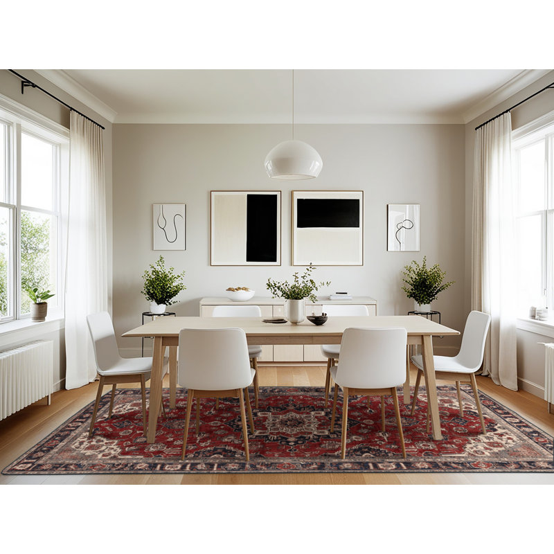 Machine Washable Persian Brown Area Rug, Rectangle 7' x 10'
