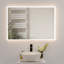 Miroir de salle de bain - Cadre en acrylique, à intensité variable, brouillard, température de couleur réglable (3000k / 4000k / 6500k), interrupteur, câblage de sécurité, DEL à intensité variable argentée, température sécurisée