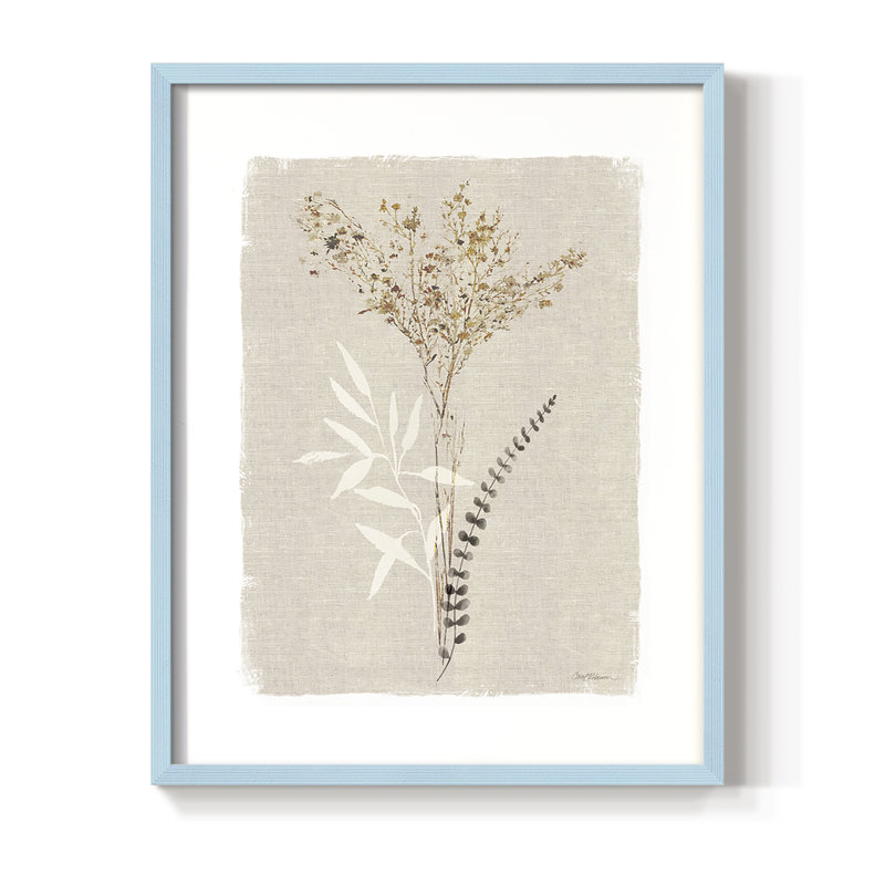 «Dried Foliage I», reproduction encadrée - bois massif, H 30 po x l 24 po, Bleu