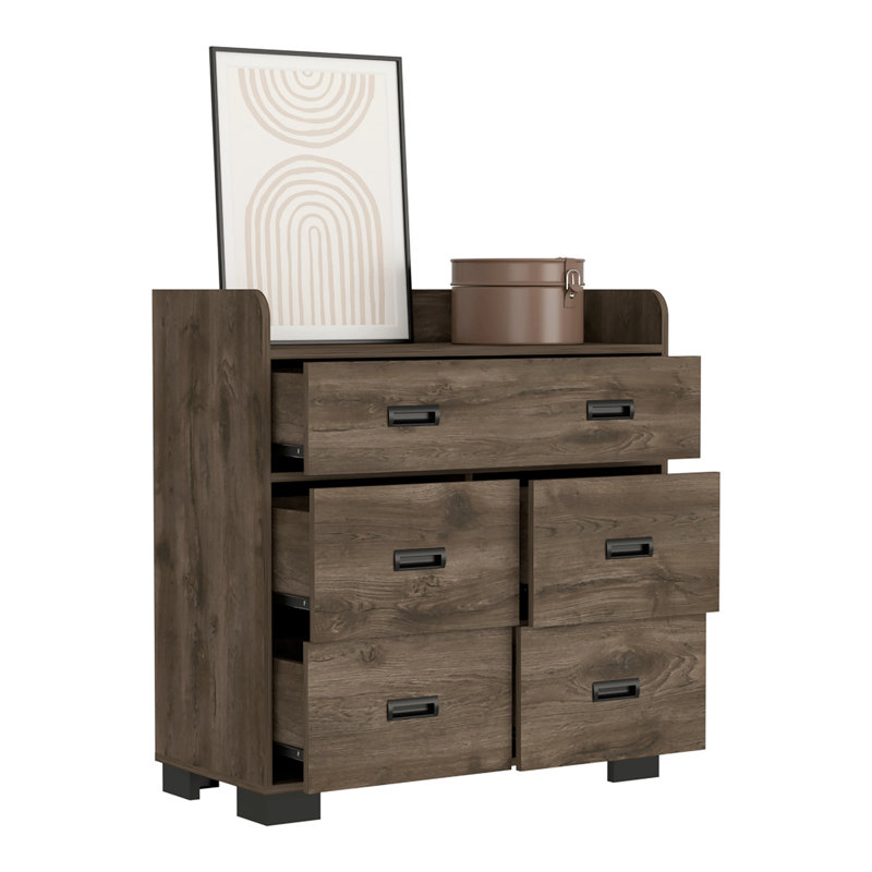 Commode Waporan, chambre à coucher, brun foncé, Marron foncé
