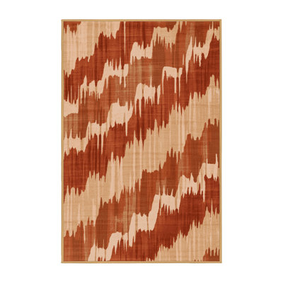 Tapis d'inspiration mondiale Wynsum lavable à la machine en brun - reliure brun clair