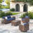 5-Person Outdoor Patio Conversation Set With Storage Coffee Table – Galvanized Steel Frame, PE Rattan, 4" Quick-Dry Cushions-1498741179
